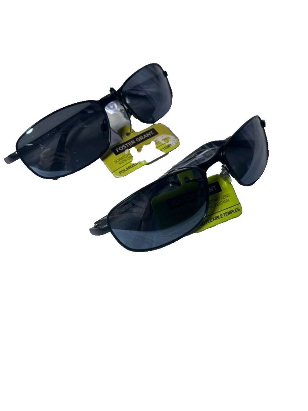 Foster Grant Rectangle Sunglasses Menβs Black 2 Pack Bundle New
